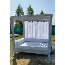 Cama Balinesa O Beach Bed Camastro Blanco Vintage 2 Plazas