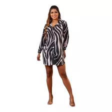 Camisa Tipo Vestido Seda Mango Talla M-l Belleza Mujer 4ar 