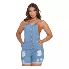 Jardineira Feminina Alça Short Macaquinho Moda Verão