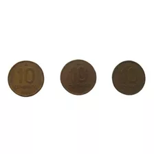 Lote 3 Monedas 10 Centavos Austral Año 1986/87