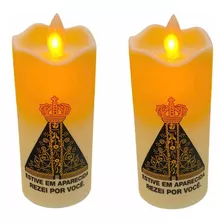 Kit 5 Velas Luz Led Eletrônica Pilha Nossa Senhora Aparecida