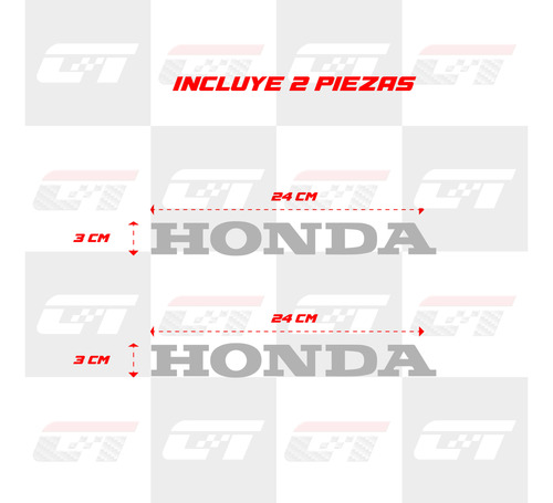 Stickers Calcomanas Vinil Honda 24cm 2 Pzs Moto Auto Troca Foto 2