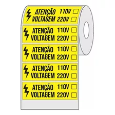 100 Etiquetas Adesivas Alta Voltagem 110v E 220v 10x3cm