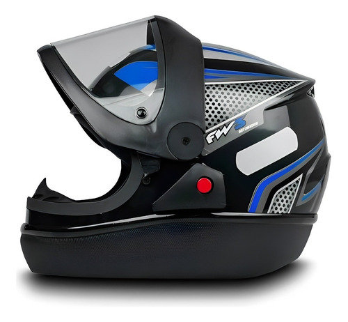 Capacete Automático Preto Com Azul Modelo San Marino Fw3