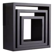 Trio Nichos Preto Tx Mdf Decorativo Infantil 30x25x20