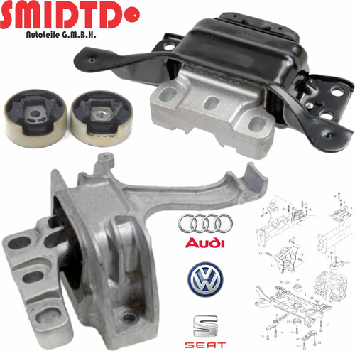 Soporte Derecho Y Caja Estandar Bujes Puente Audi A3 15-18 Foto 4