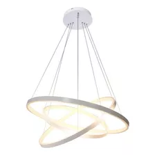 Lustre Led Moderno Pendente Anéis 3 Arco Aro Prata