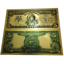 5 Dolares E.u.a.estampa Metálica 1899 Indio Souvenir 