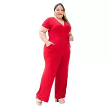 Macacão Feminino Estampado Pantalona Plus Size