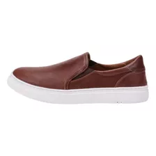 Sapato Casual Masculino Slip On Couro Sem Cardaço Sapatenis