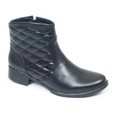 Bota Coturno Feminino Cano Curto Baixo Metalace