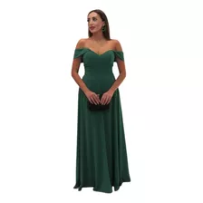Vestido De Festa Longo Madrinha Elegante Chiffon Verde