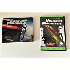 Blu Ray Dvd Steelbook Velozes & Furiosos 5 + Dvd Velozes 1 