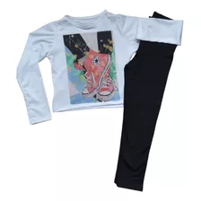 Conjunto Juvenil Menina Legging Grossa E Blusa Manga Longa