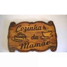 Placa Cozinha Da Mamãe Madeira Personalizada Decoração