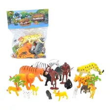 Kit Brinquedo Animais Da Floresta Com 21 Peças 