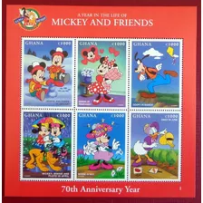 Ghana Infantil, Bloque Sc. 2008 Mickey 1998 Mint L7704