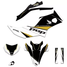 Kit Adesivo Gráfico Honda Pop 110i 2015 - 2023 Moto Preta