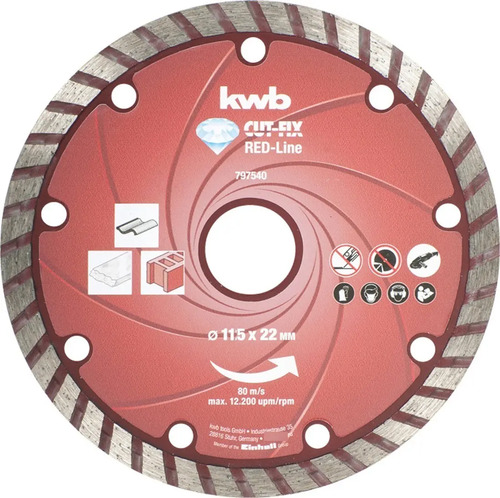 Disco Diamantado Corte 115mm Cerámico Mármol Ladrillo Kwb Turbo
