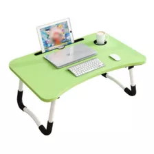 Mesa Notebook Dobravel Home Office Porta Copo Verde