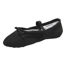 Zapatilla De Ballet Lona Negro Para Entrenamiento Reforzada 