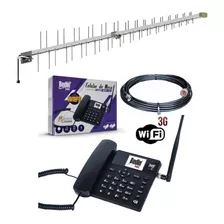 Kit Completo Telefone Celular Rural 3g Bdf12 Kit5015lte 10m