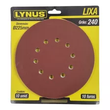 30 Discos De Lixa 225mm P/lixadeira Teto Parede 10 Furos