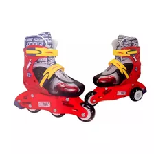 Patines Cars Ajustable 18-21 En Línea Y Entrenadores 2 En 1.