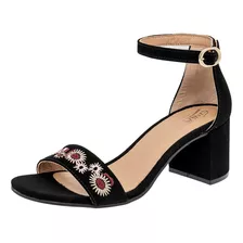 Sandalias De Mujer Etnia Negro 116-732