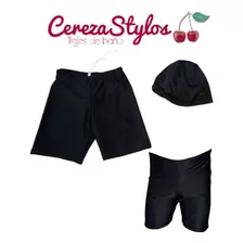 Traje De Baño Niño Tipo Shorts Con Gorro