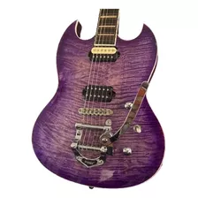 Guitarra Wsj Sg Custom Shop - Flamed Purple - Bigsby 