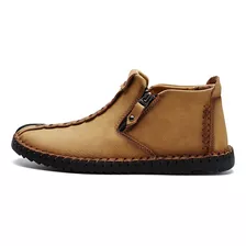 Hombre Botines Casuales Calzado De Cuero Amarillo 5546