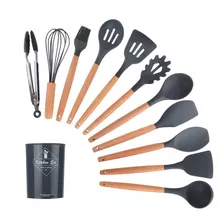 Kit Jogo De Escumadeiras Peças Silicone + Inox Cozinha