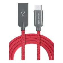 Cable Usb Tipo C Carga Rápida 1m - Tvirtual Color Rojo