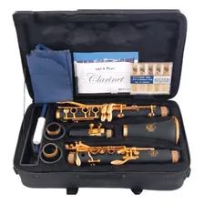 Clarinete En Si Bemol Lacado Dorado, 17 Teclas Sib Klarnet,