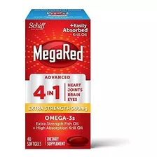Megared Advanced 4in1 Softgels - Omega-3 Fish &krill Oil Su