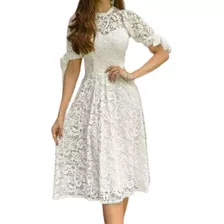 Vestido Moda Evangelica Feminino Rodado Noiva Casamento