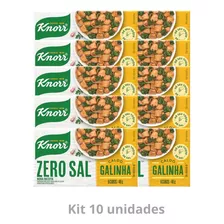 Kit 10 Pacotes Caldo De Galinha Knorr Zero Sal 48g Cada