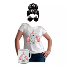 Camiseta Oso Polar Unicornio Mujer Estampada Mug Gratis