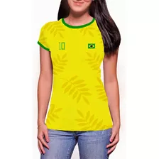 Camisa Seleção Brasileira Copa Qatar Personalize Nome E N° 