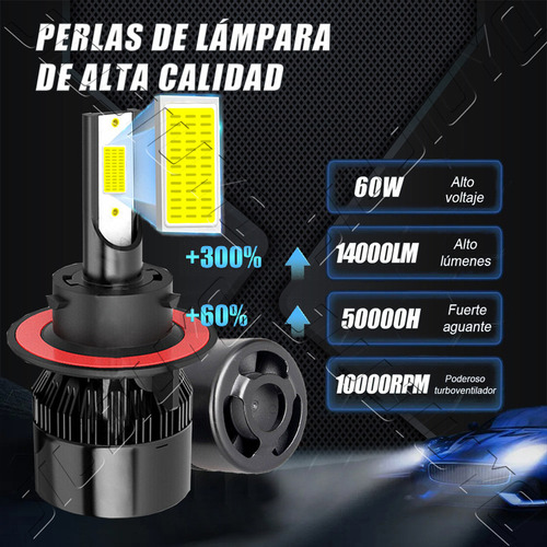 Kit Faros Luz Led H13 14000lm For Chevrolet Haz Alta/baja Foto 3