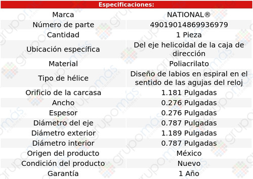 Retn Eje Helicoidal Caja Direccin National Hombre 1996 Foto 3