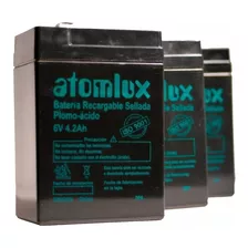 Bateria Luz Emergencia Atomlux Gel 6v 4,2ah Recargable Ups