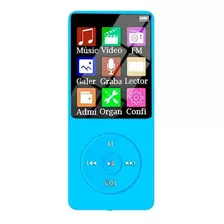 Reproductor Mp3 Mp4 8gb Celeste Bluetooth, Fm R,grab. De Voz