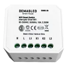 Demasled Smart House Domo-29 Interruptor Switch Modulo Wifi Dimerizable Inteligente Color Blanco