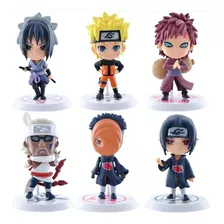 Kit 6 Action Figure Naruto Gaara Itachi Tobi Killer Sasuke