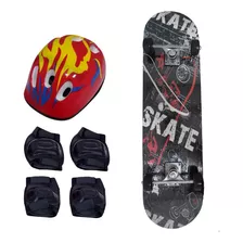 Skate Board Montado Completo Kit Proteção Radical Importway
