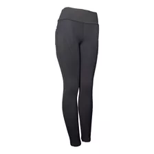 Calça Legging Montaria Suplex Preto Com Bolso Frente E Atrás