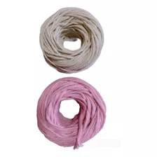 Pack 2 Ovillos Polycotton Peinado 3mm Macramé 100gr Cada Uno