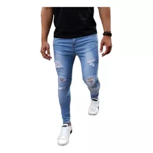 Calça Jeans Masculina Premium Rasgada Skinny Promoção Lycra